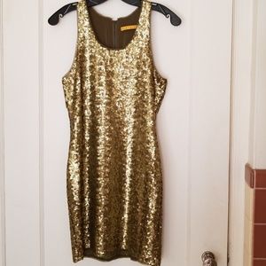 Alice + Olivia Gold Sequin Tank Dress - XS